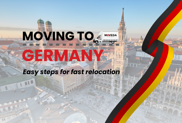 Ribbon with the flag of Germany on the background of a city