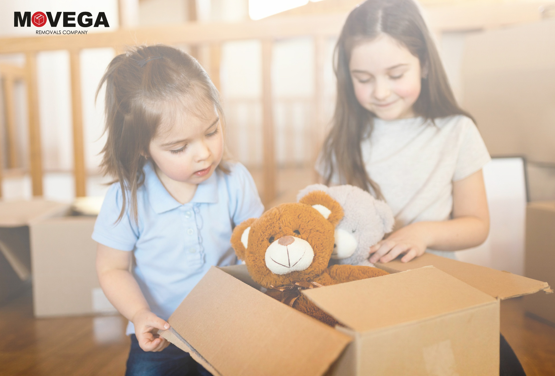 children preparing there toys for a move