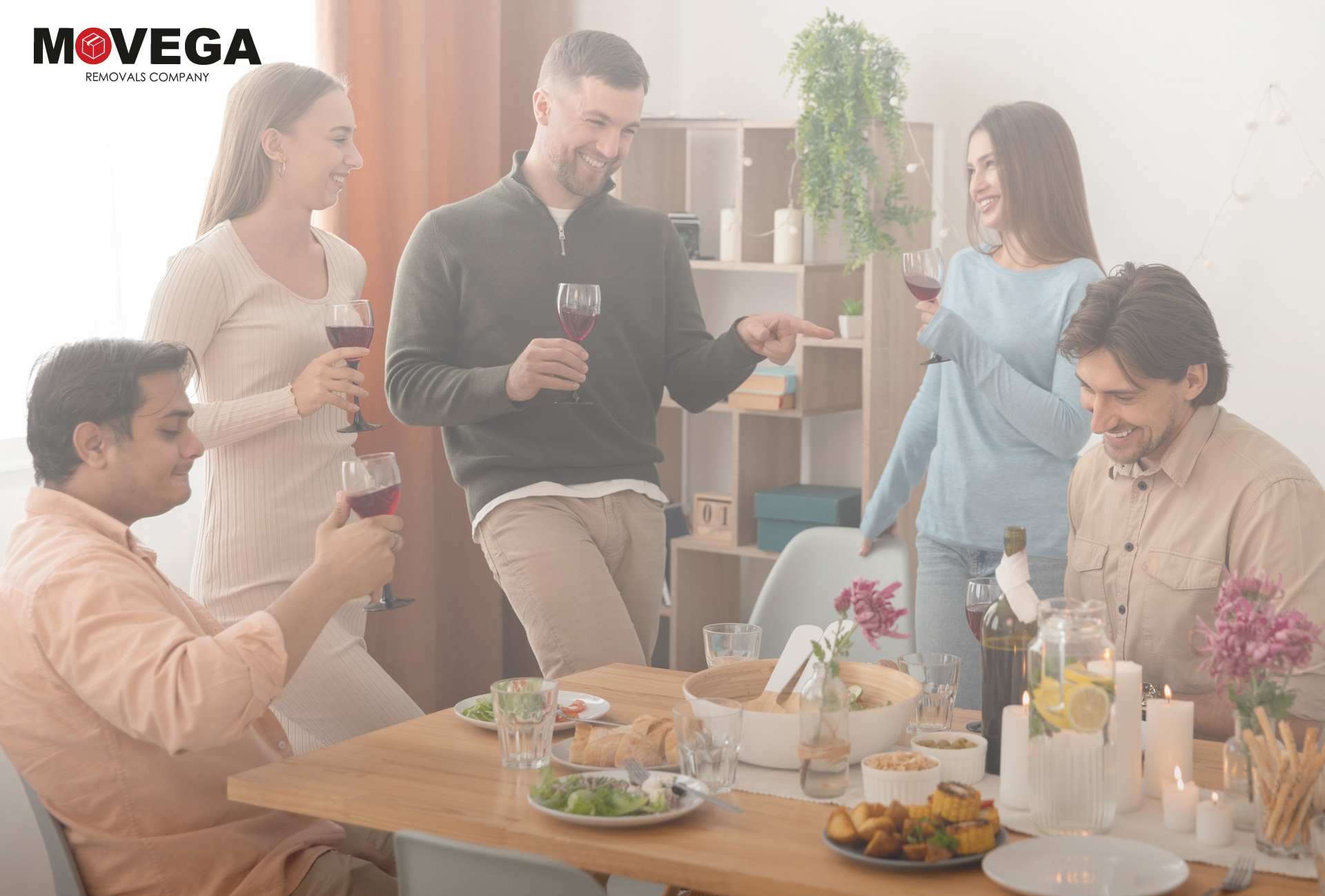 A group of people having a party